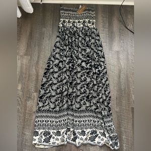 Black and off white maxi dress